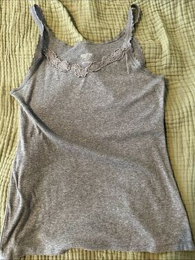 Mossimo Supply Co. Gray Lace-Trim Camisole
